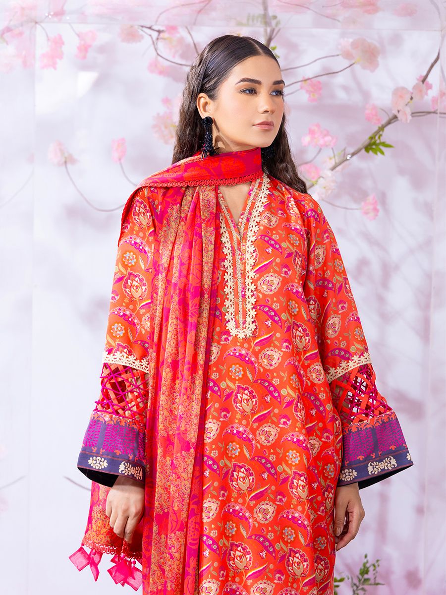 3PC Unstitched Printed Lawn Silk (SI7)