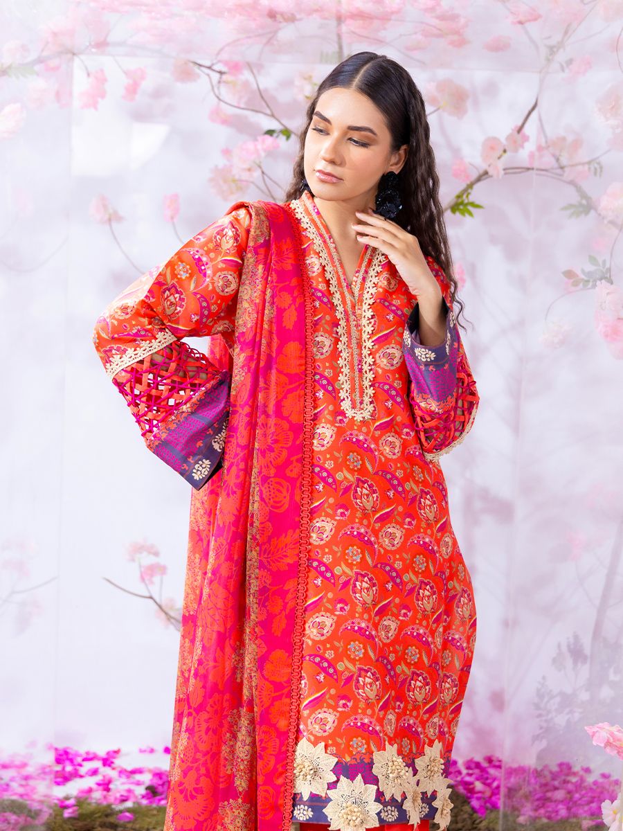 3PC Unstitched Printed Lawn Silk (SI7)