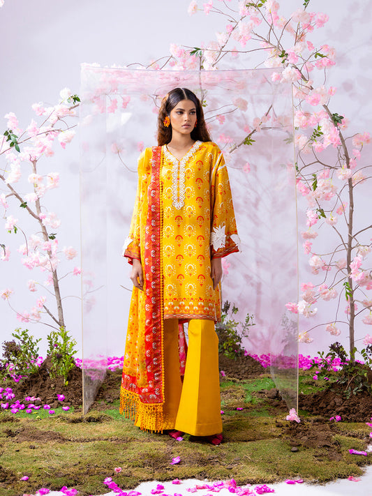 3PC Unstitched Printed Lawn Silk (SI11)