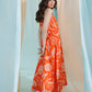 PRINTED LAWN SUIT - Saffron
