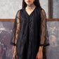 2-PC Embroidered Poly Organza Shirt with Trouser CMA-3-256 (BLACK)