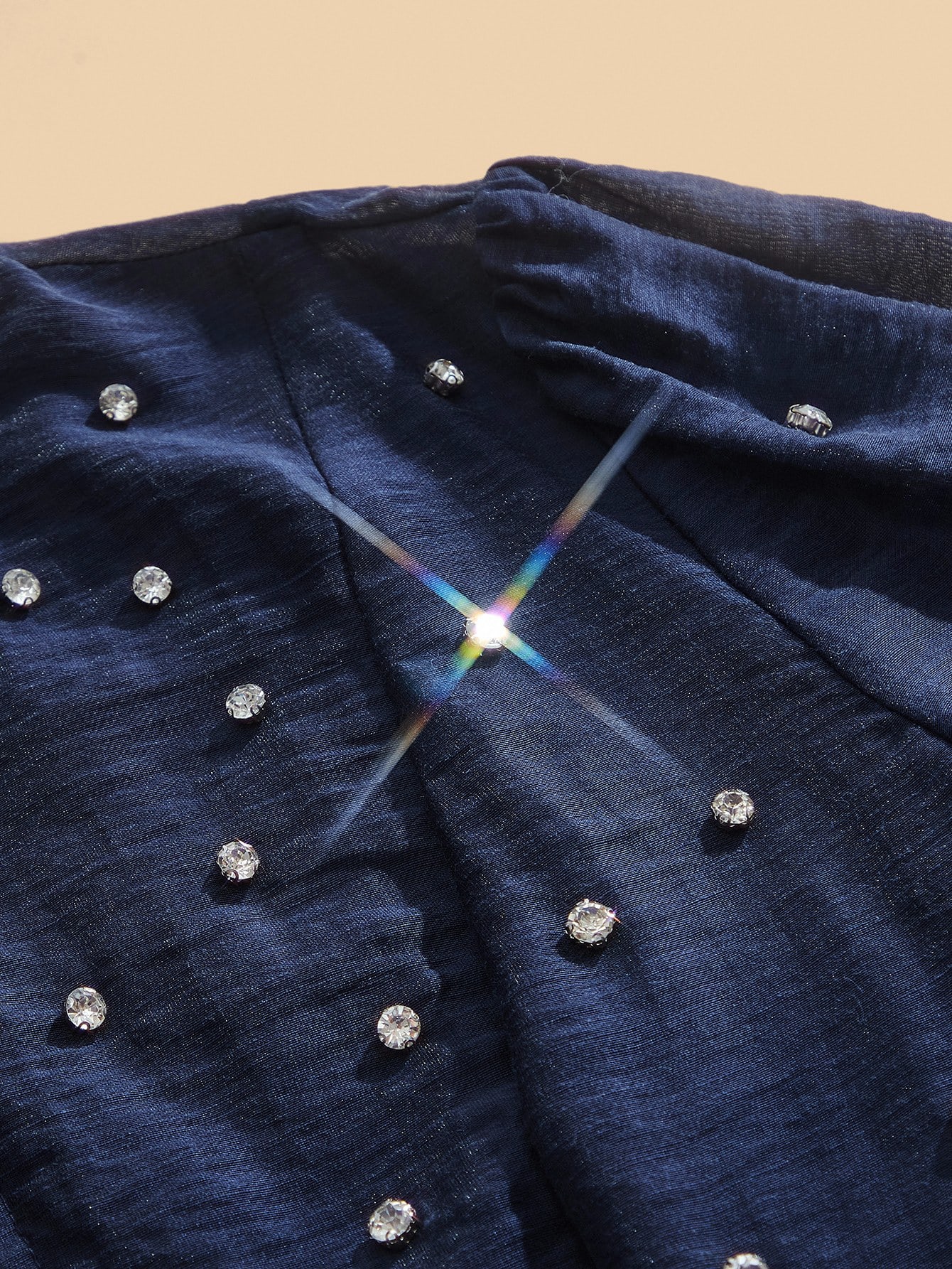 Women's Long Dress With 3D Rhinestone Decor