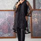 2-PC Embroidered Poly Organza Shirt with Trouser CMA-3-256 (BLACK)