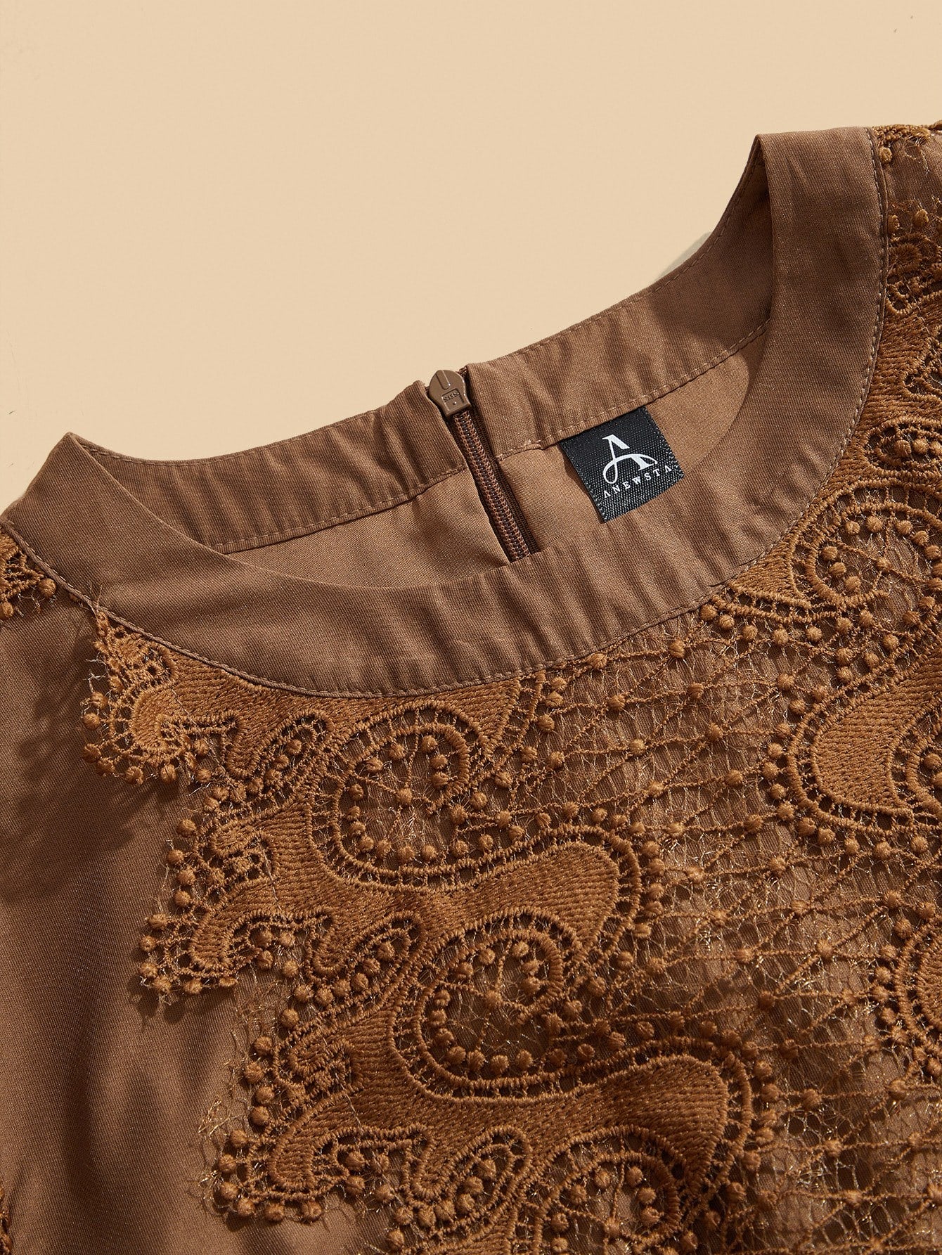 Elegant Round Neck Lace Patchwork Dress