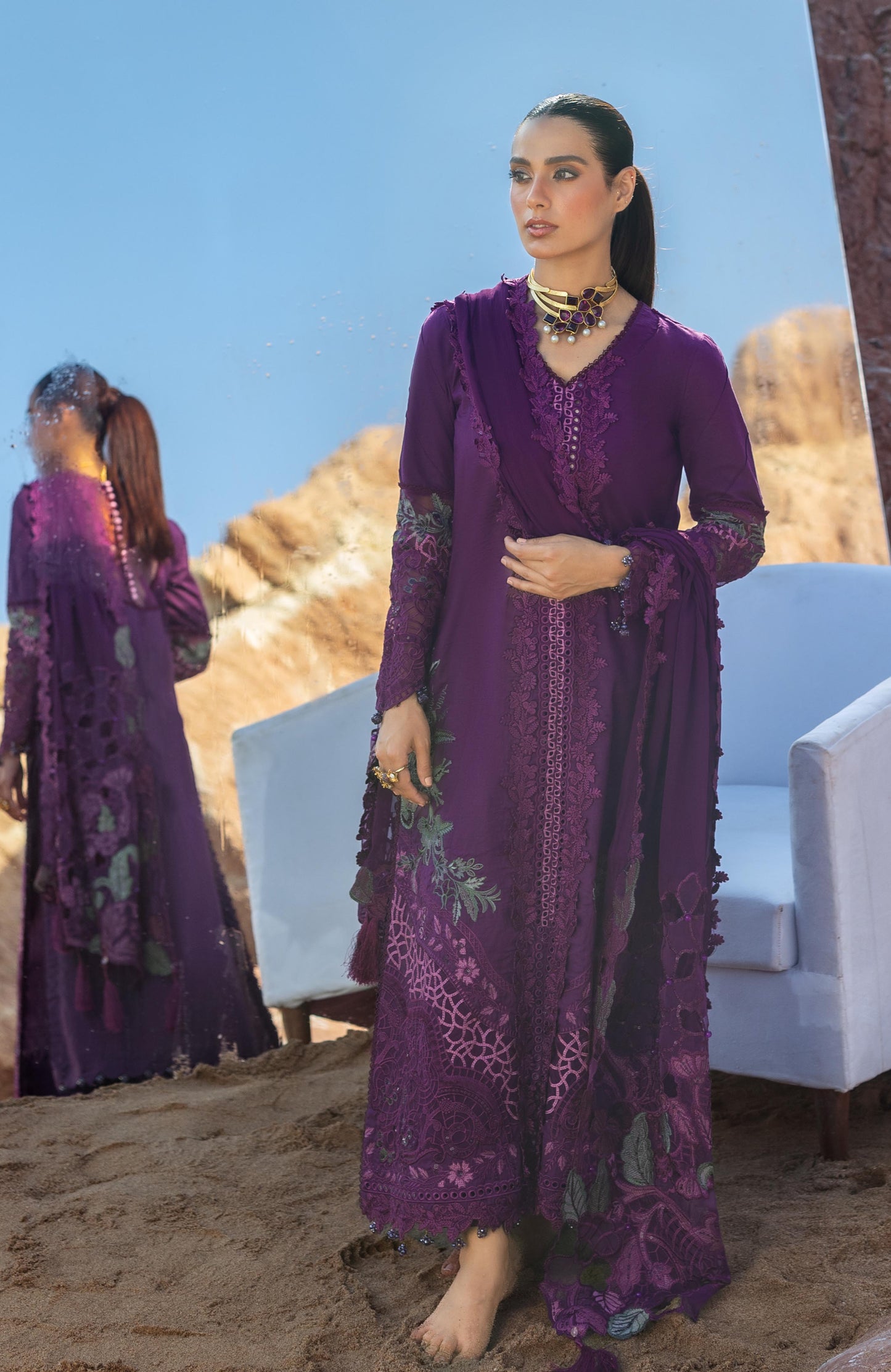 Mahiymaan 3 Piece Unstitched Luxury Lawn-MLL-26-07