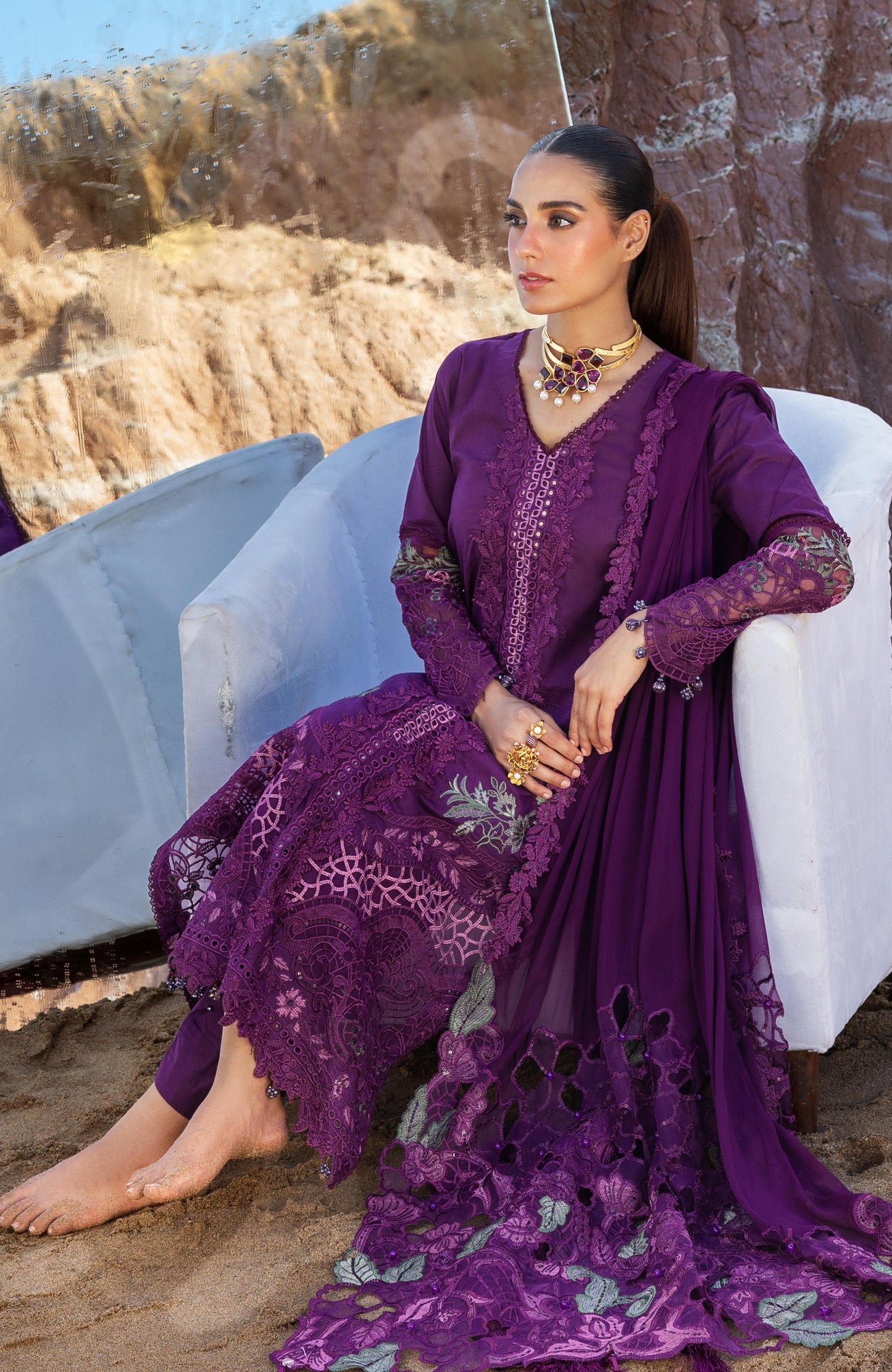 Mahiymaan 3 Piece Unstitched Luxury Lawn-MLL-26-07