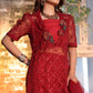 3-PC Embroidered Organza Shirt with Embroidered Net Dupatta and Trouser CMA-4-052 MEHROON