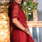 3-PC Embroidered Organza Shirt with Embroidered Net Dupatta and Trouser CMA-4-052 MEHROON