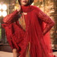 3-PC Embroidered Organza Shirt with Embroidered Net Dupatta and Trouser CMA-4-051 MEHROON