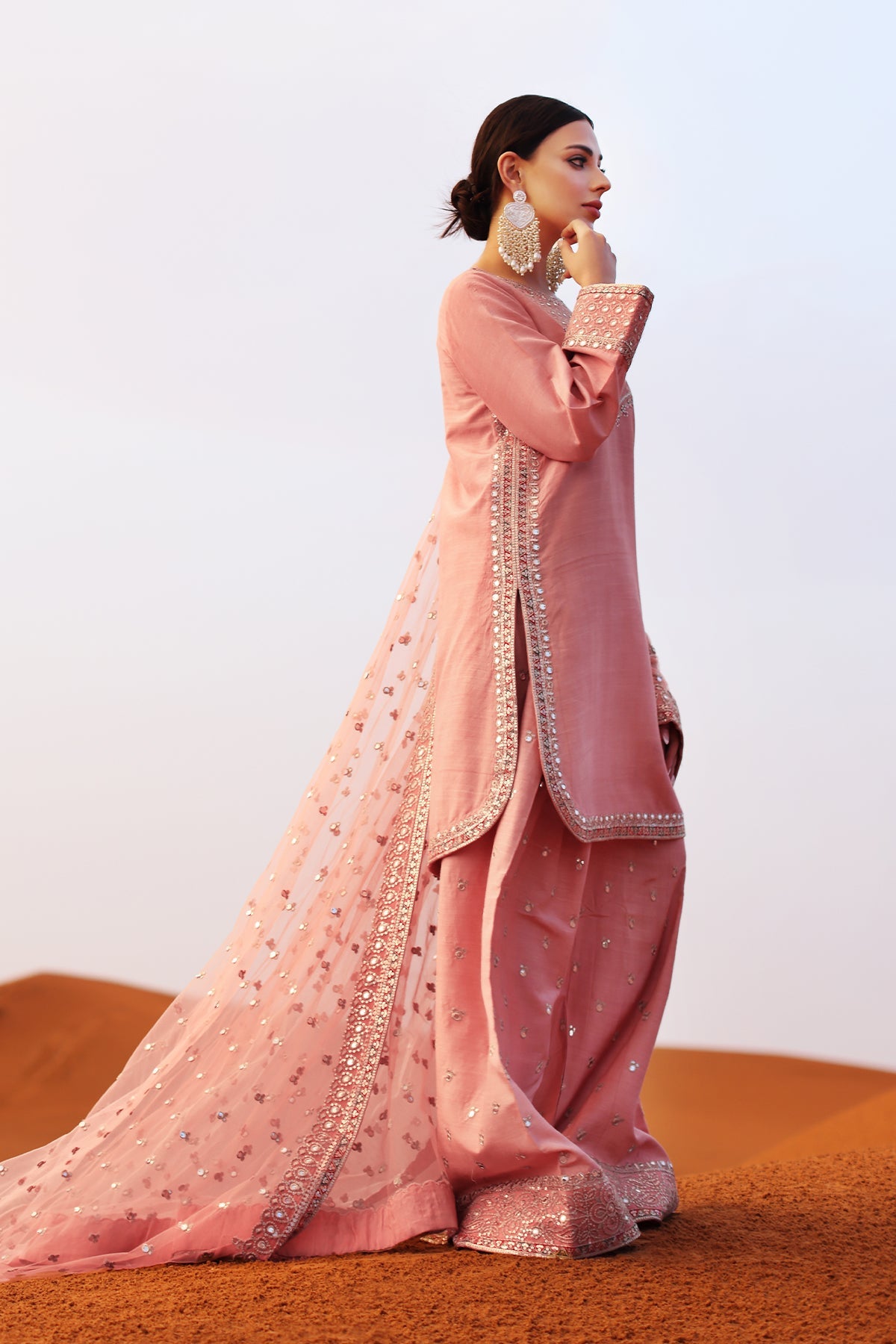 3-PC Embroidered Raw-Silk Suit CMA-5-142