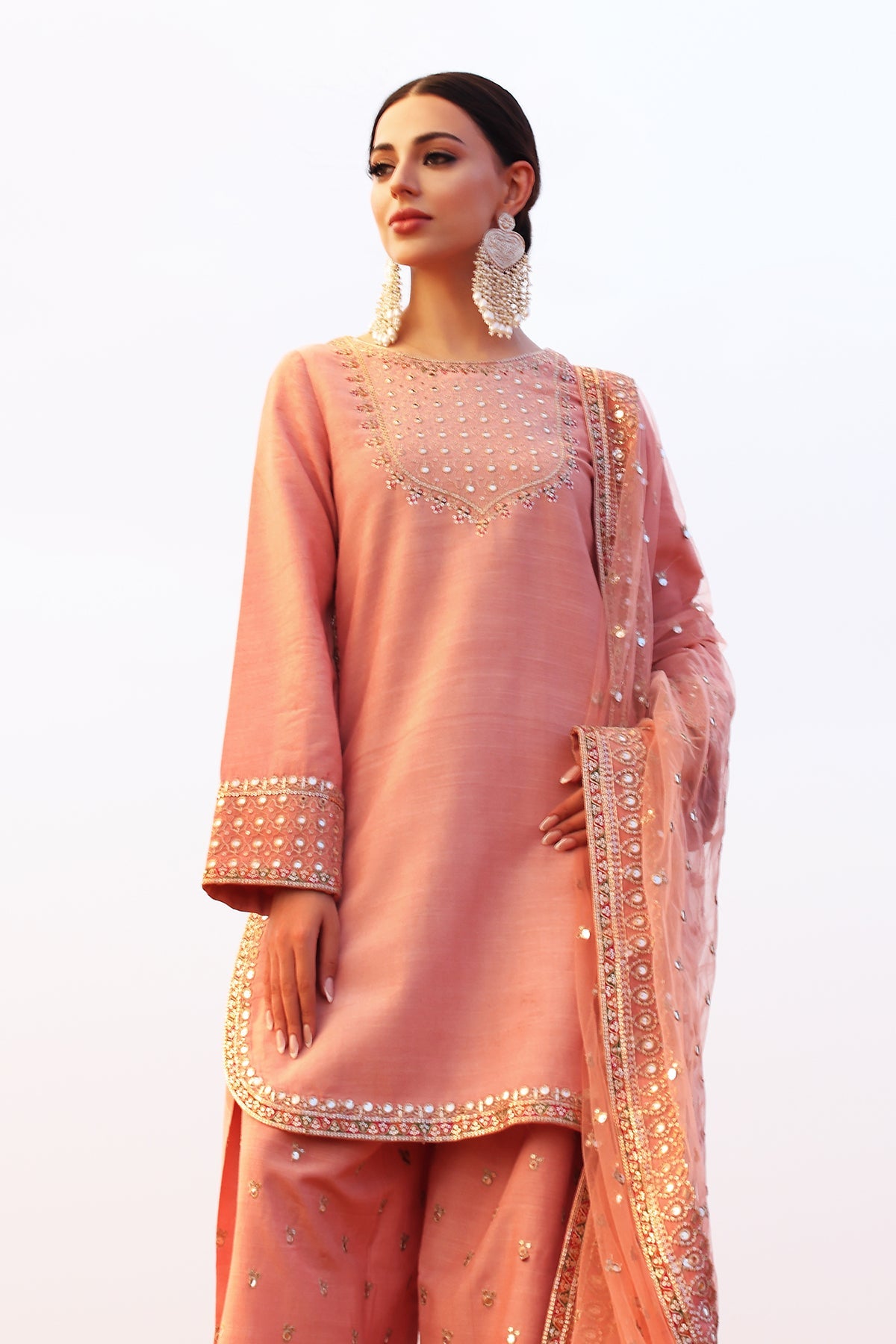 3-PC Embroidered Raw-Silk Suit CMA-5-142