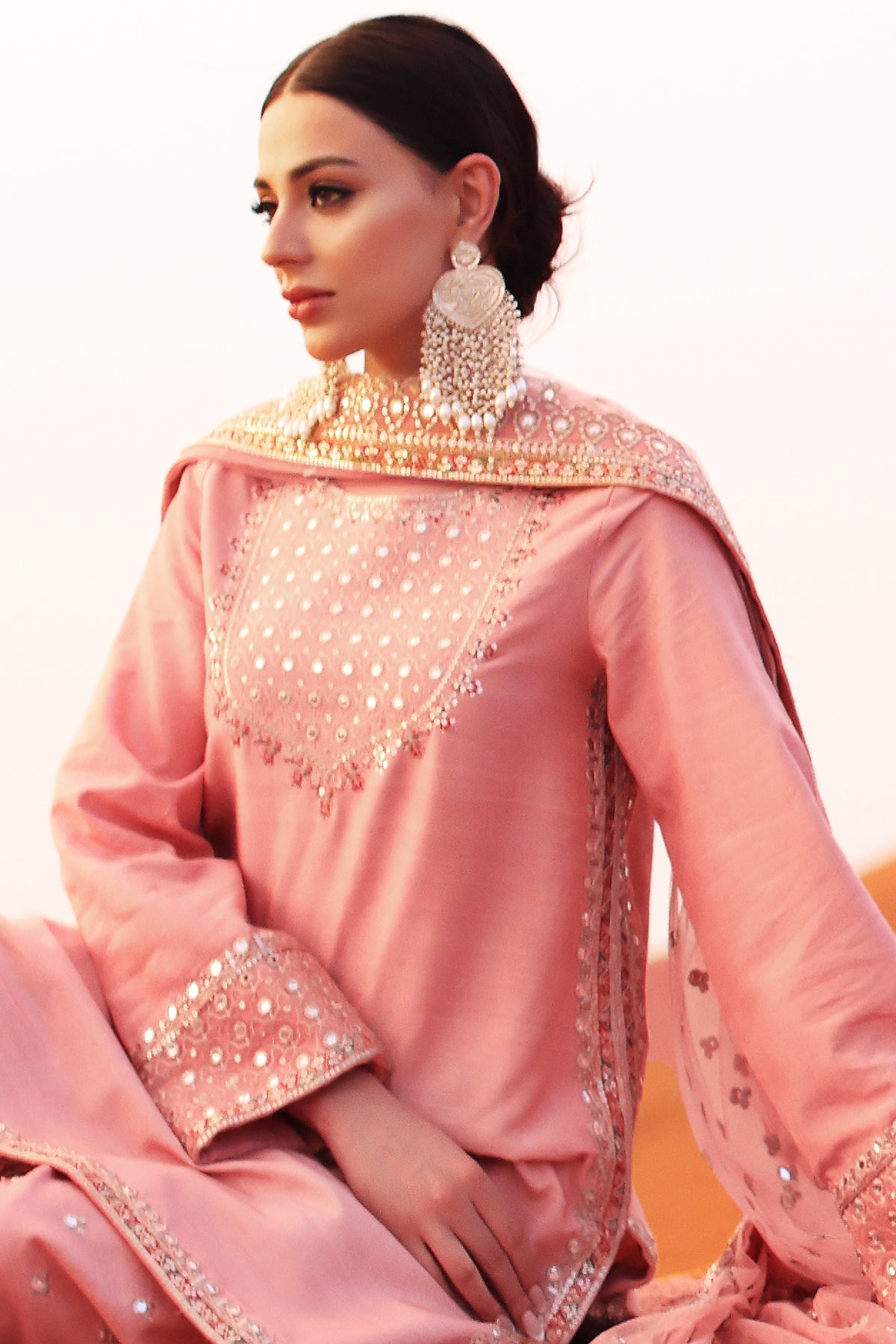 3-PC Embroidered Raw-Silk Suit CMA-5-142