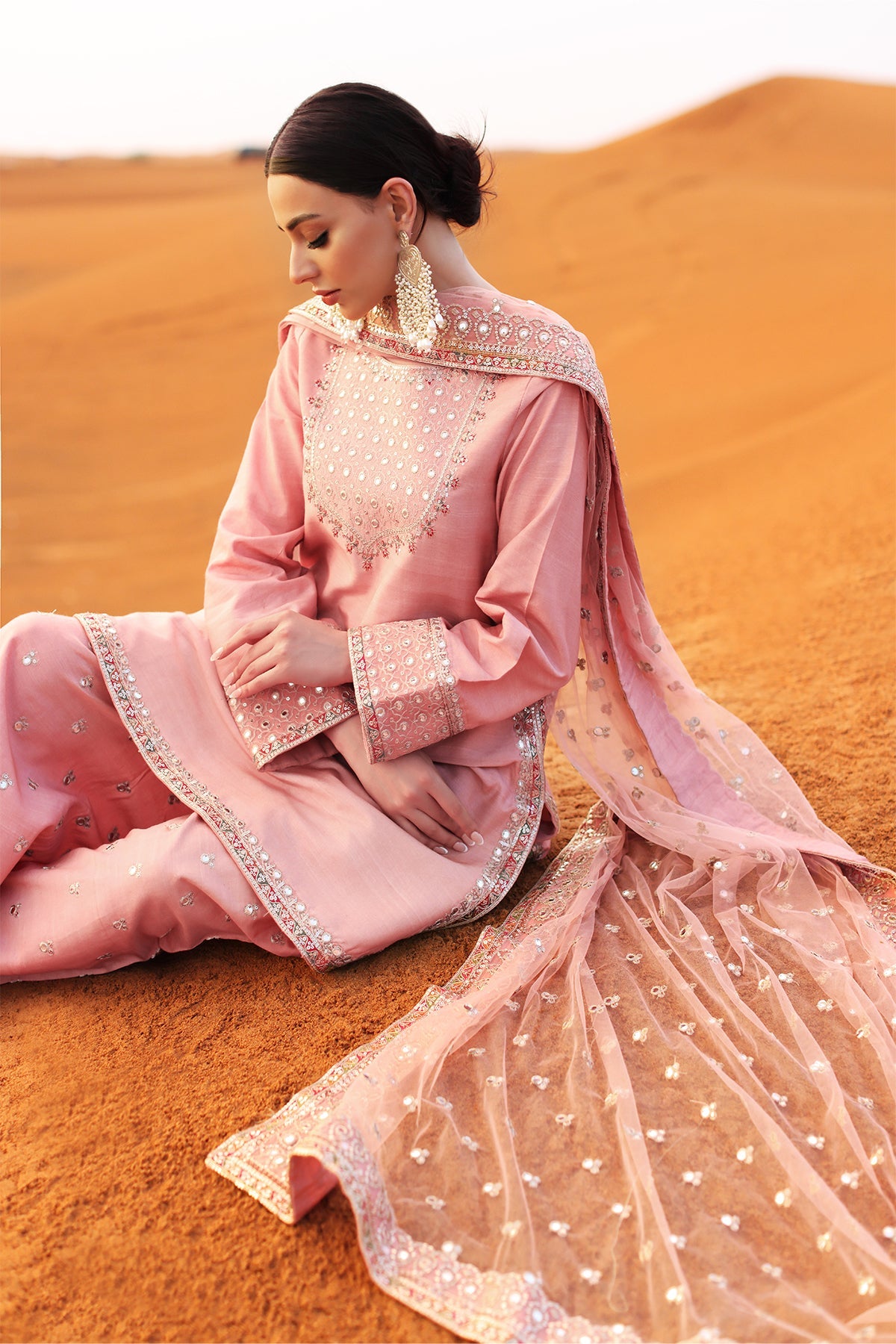 3-PC Embroidered Raw-Silk Suit CMA-5-142