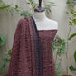 Organic Dye Hand Block Printed Ajrak Chunri Maroon Two‑Piece Lawn Set – Unstitched Shirt & Dupatta
