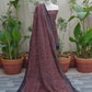 Organic Dye Hand Block Printed Ajrak Chunri Maroon Two‑Piece Lawn Set – Unstitched Shirt & Dupatta