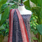 Ajrak Design Dress Anbi Contrast – Red & Black Unstitched Lawn Two-Piece (Shirt & Dupatta)