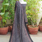 Organic Dye Hand Block Printed Ajrak Black Chunri Two-Piece – Unstitched Shirt & Dupatta
