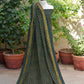 Ajrak Design Dress – Organic Dyed Hand Block Printed Green with Maroon Filling Tiny Lotus Flowers Unstitched Lawn Two-Piece
