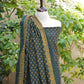 Ajrak Design Dress – Organic Dyed Hand Block Printed Green with Maroon Filling Tiny Lotus Flowers Unstitched Lawn Two-Piece
