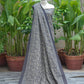 Ajrak Design Dress – Grey Floral Print, Organic Dye Lawn (Unstitched Two Piece)