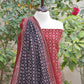 Ajrak Floral Red & Black Two-Piece – Hand Block Printed Lawn Shirt & Dupatta (Unstitched)