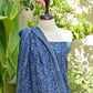 Ajrak Indigo Floral Bel – Unstitched Two-Piece Dress (Lawn Fabric)