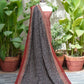 Ajrak Floral Bel Red & Black – Organic Dye Hand Block Printed Unstitched Cotton Two-Piece Set (Shirt & Dupatta)