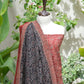 Ajrak Floral Bel Red & Black – Organic Dye Hand Block Printed Unstitched Cotton Two-Piece Set (Shirt & Dupatta)
