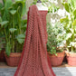 Organic Dye Hand Block Printed Ajrak Floral Two-Piece Set – Lawn (Shirt & Dupatta)