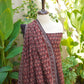Organic Dye Hand Block Printed Ajrak Floral Maroon Two-Piece Dress – Lawn (Shirt & Dupatta)