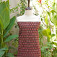 Organic Dye Hand Block Printed Ajrak Floral Maroon Two-Piece Dress – Lawn (Shirt & Dupatta)