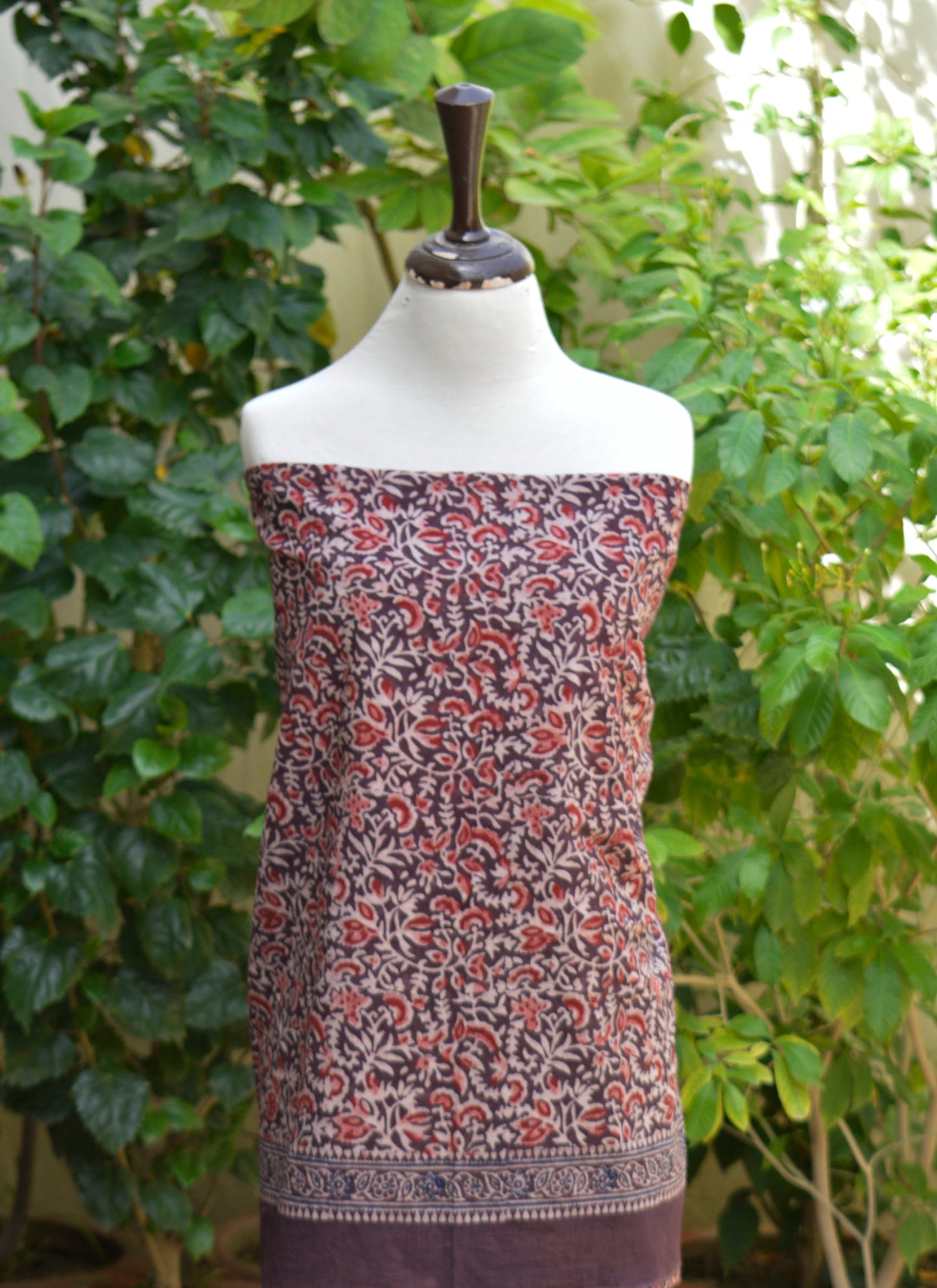 Ajrak Design Dress Floral Bel Two Tone – Natural Dye Hand Block Printed Lawn Two-Piece