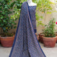 Ajrak Indigo Midnight Magic Mums – Hand Block Printed Unstitched Lawn Two-Piece (Shirt & Dupatta)