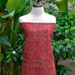 Ajrak Kerry Sharp Red – Organic Dye Hand Block Printed Unstitched Two-Piece (Shirt & Dupatta) | Ajrak Design Dress