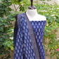 Ajrak Mountain Buta Indigo Hand Block Printed Unstitched Lawn Two-Piece (Shirt & Dupatta) | Ajrak Design Dress