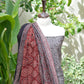 Organic Dye Hand Block Printed Ajrak Noorey Un-Stitched Two-Piece Lawn Fabric