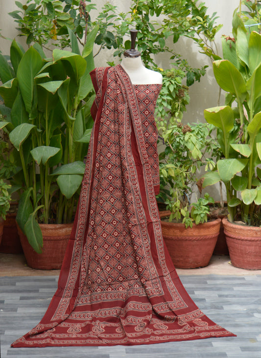 Ajrak Design Dress Kashigar – Luxury Organic Dye Hand Block Printed Two-Piece
