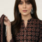 Ajrak Black Design Dress Floranza Two-Piece – Organic Dye Hand Block Printed Lawn Shirt & Dupatta