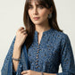 Ajrak Indigo Chinar Leaf – Organic Dye Hand Block Printed Two‑Piece (Lawn)
