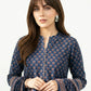 Ajrak Blue Lotus Hand Block Printed Two-Piece (Shirt & Dupatta) – Premium Lawn | Ajrak Design Dress