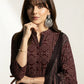 Organic Dye Hand Block Printed Ajrak Chunri Maroon Two‑Piece Lawn Set – Unstitched Shirt & Dupatta