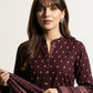 Organic Dye Burgundy Ajrak Lawn Suit – Hand Block Printed Unstitched Two-Piece (Shirt & Dupatta) | Ajrak Design Dress