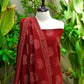 Ajrak Anbi Redish Maroon Organic Dye  Two-Piece – Luxury Hand Block Print Ajrak Design Dress