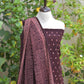 Organic Dye Burgundy Ajrak Lawn Suit – Hand Block Printed Unstitched Two-Piece (Shirt & Dupatta) | Ajrak Design Dress