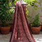 Ajrak Design Dress Floral Bel Maroon – Organic Dye Hand Block Printed Two-Piece (Lawn)