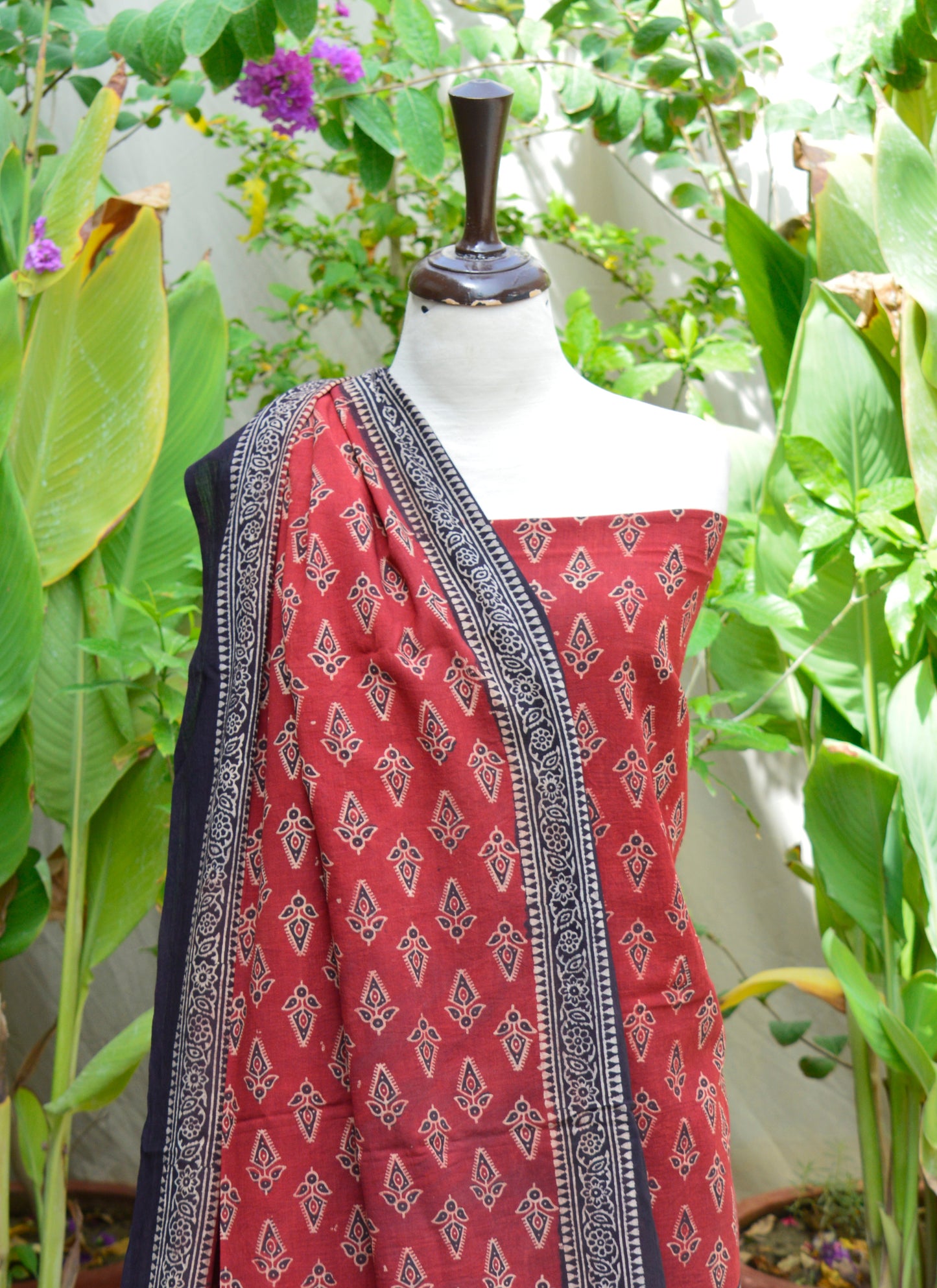 Ajrak Design Dress Floral Butti – Organic Dye Hand Block Printed Two-Piece ( Lawn)