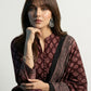 Ajrak Floral Maroon Two-Piece – Organic Dye Hand Block Printed Lawn (Shirt & Dupatta)