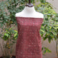 Ajrak Design Dress Maroon Lawn– Organic Dye Hand Block Printed Luxury Ethnic Wear