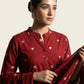 Organic Dye Hand Block Printed Ajrak Design Dress – Red Heart Two-Piece Lawn (Shirt & Dupatta)