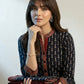 Organic Dye Hand Block Printed Ajrak Black Contrast Bone Two-Piece – Unstitched Lawn Fabric